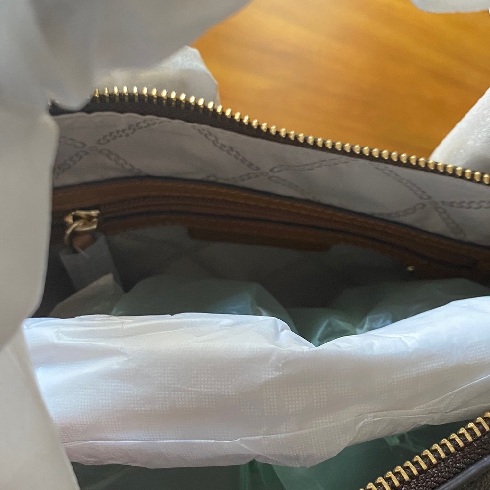 Michael Kors Dark Brown Signature Satchel - Picture 3 of 5